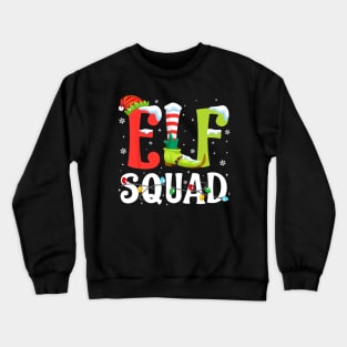 Elf Squad Christmas Family Matching Xmas Elf Pajamas Crewneck Sweatshirt